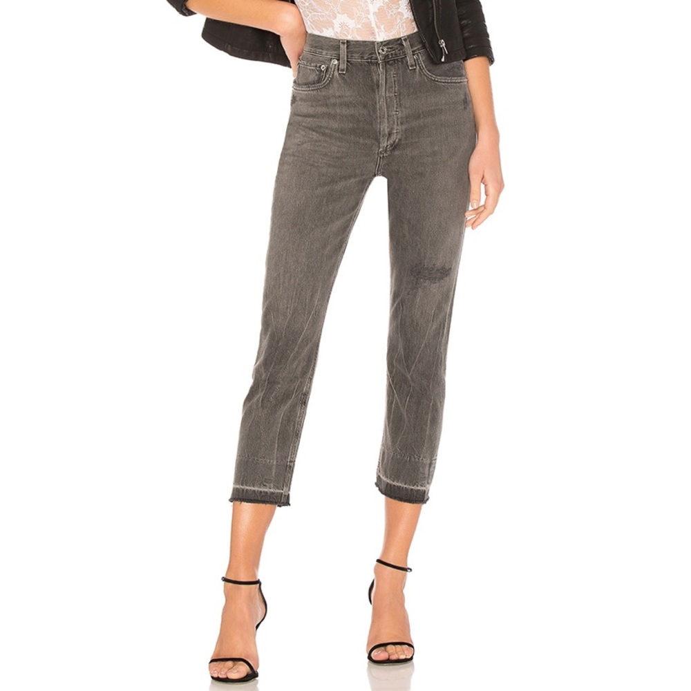 AGOLDE Riley Slim Jean in Twisted Grey Size 27